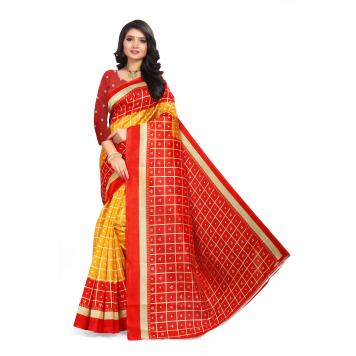 SVB Saree Yellow Mysor Silk Saree With Blouse Piece