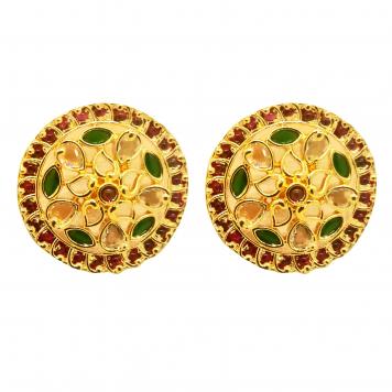 Delight Circular Green Semiprecious Stone Freshwater Pe...