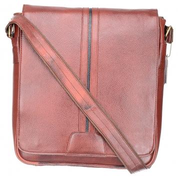 Sophisticated 100%Genuine Leather Brown Laptop slingbag (SB001) by Maskino Leathers