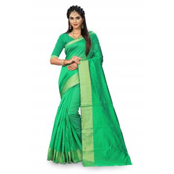 Green Colour Art Silk Printed Saree