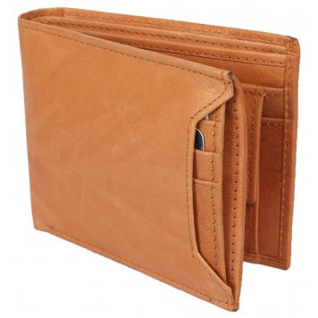 Men Brown Genuine Leather RFID Wallet 8 Card Slot 2 Not...