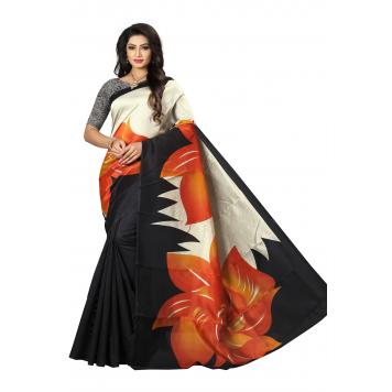 SVB Saree Womens Mysore Silk Multicolor Printed Saree W...