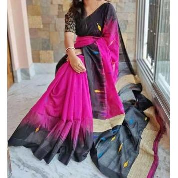 SVB Saree Pink Mysore Silk Kalamkari Saree