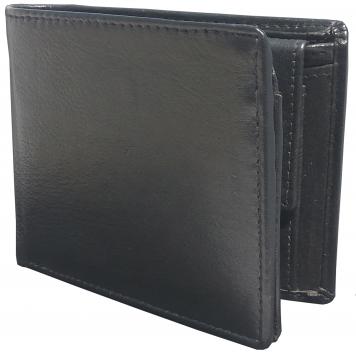 Men Black Original Leather RFID Wallet 7 Card Slot 2 No...