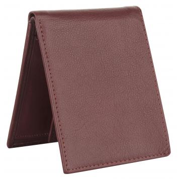 Men Brown Genuine Leather RFID Wallet 4 Card Slot 2 Not...