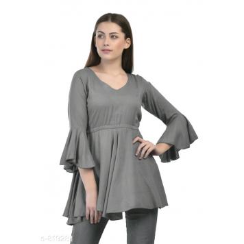 Stylish Rayon Tops for Girls / Women (Grey) by Asli Fas...