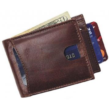 Men Brown Pure Leather RFID Wallet 5 Card Slot 1 Note C...