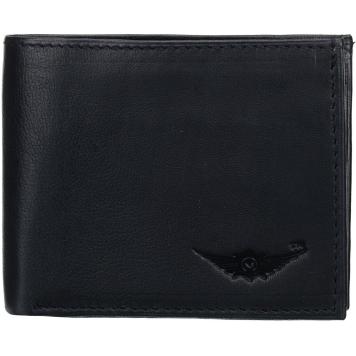 Black Raven Genuine Leather Bi-Fold Wallet by Maskino L...