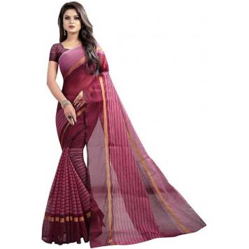 SVB Saree Maroon Colour Polycotton silk sare