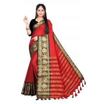 SVB Saree Embellished Art Silk Saree With Blouse And Jh...