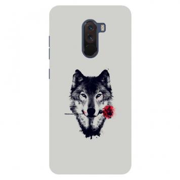 NDCOM Wholf with Red Rose Printed Hard Mobile Back Cove...