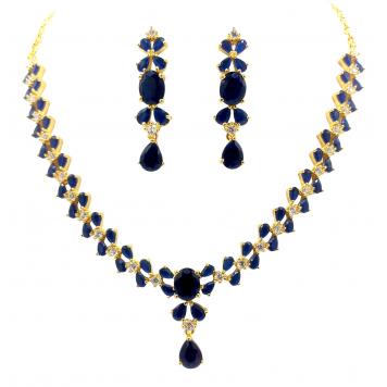 Aesthetic Blue SemiPrecious Stone Necklace Set by Maha ...