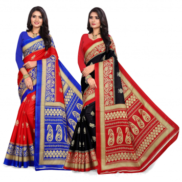 SVB Saree Multicolour Silk Saree Combo of 2 Saree