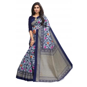 SVB Saree Grey Blue Colour Art Silk Saree  