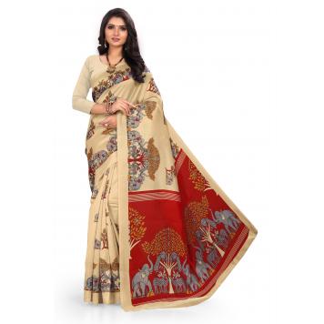 SVB Saree Chiku Mysor Silk Saree With Blouse Piece