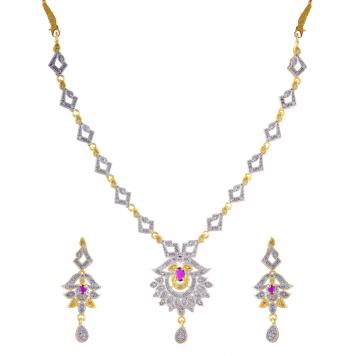 Most Special American Diamond Gold Plated Necklace Set ...