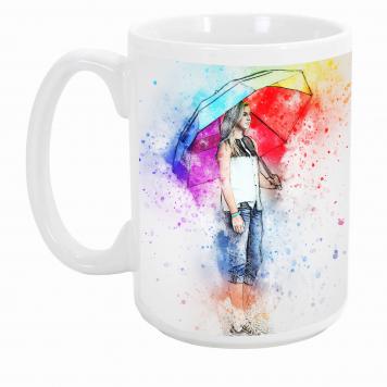 Mekanshi Premium Girl with ambrella Printed Gift Mug fo...