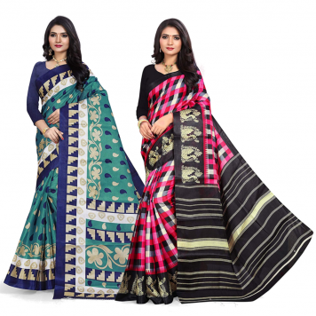 SVB Saree Multicolour Silk Saree Combo of 2 Saree