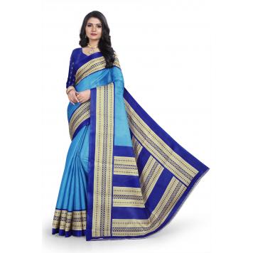 SVB Saree Blue Colour Khadi Silk Saree With Blouse Piec...