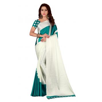 SVB Saree White Japan Crepe Saree