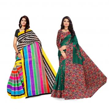 SVB Saree Multicolour Silk Saree Combo of 2 Saree